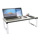 Isomars Bed Desk/Floor Desk Laptop Study Table for Work from Home, Online Classes, Card Games and Kid's Activities (White) - Isomars