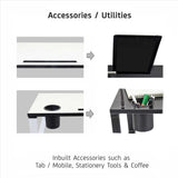 Isomars Bed Desk/Floor Desk with Mobile Holder 76cm x 35.5cm (30" x 14") Laptop Study Table for Work from Home, Online Classes, Card Games and Kid's Activities (Black) - Isomars