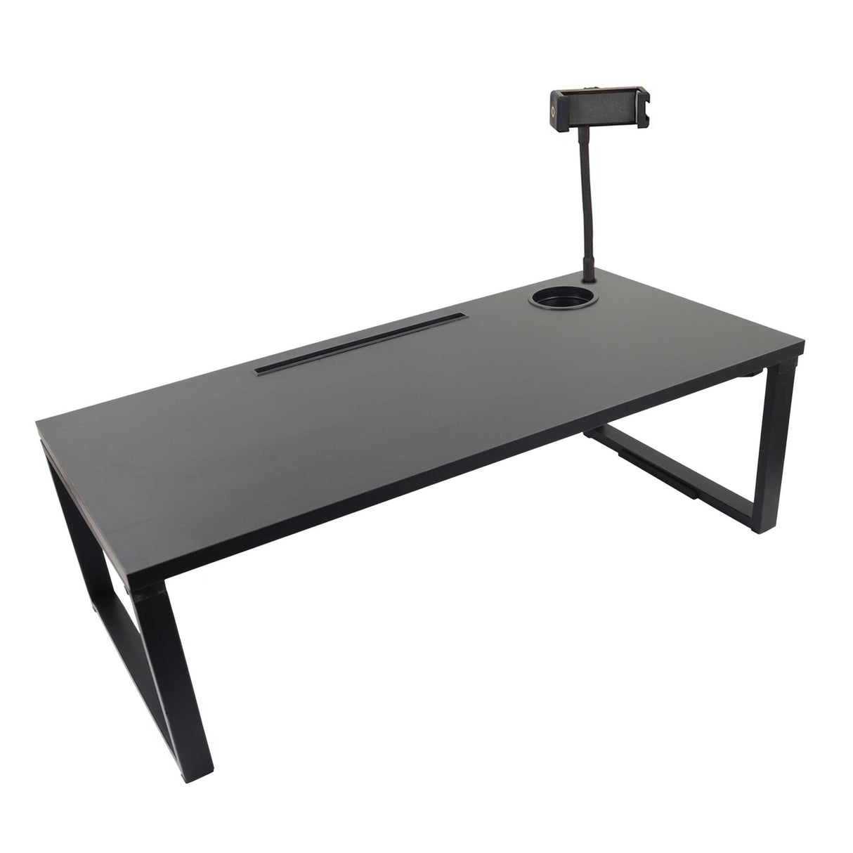 Isomars Bed Desk/Floor Desk with Mobile Holder 76cm x 35.5cm (30" x 14") Laptop Study Table for Work from Home, Online Classes, Card Games and Kid's Activities (Black) - Isomars