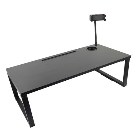 Isomars Bed Desk/Floor Desk with Mobile Holder 76cm x 35.5cm (30" x 14") Laptop Study Table for Work from Home, Online Classes, Card Games and Kid's Activities (Black) - Isomars