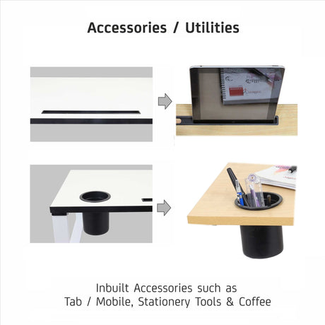Isomars Bed Desk/Floor Desk with Mobile Holder 76cm x 35.5cm (30" x 14") Laptop Study Table for Work from Home, Online Classes, Card Games and Kid's Activities (Wooden) - Isomars