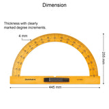 Isomars Blackboard/Whiteboard Teacher's Protractor - 180 Degrees - Large Size - Isomars