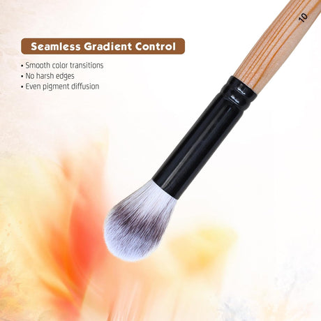 Isomars Blending Brush Studium - Set of 6 - Professional Artist Brushes for Soft Blending & Shading Ideal for Watercolor, Acrylic, Oil Painting and Ink Transitions - Sizes - 1,2,4,6,8,10 - Isomars