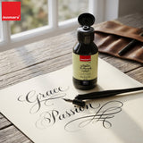 ISOMARS Calligraphy Dip Pen Ink Black, 100ml, Rich Pigmented Ink - Isomars