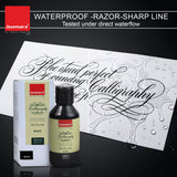 ISOMARS Calligraphy Dip Pen Ink Black, 100ml, Rich Pigmented Ink - Isomars