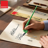 Isomars Calligraphy Pen Set with 2 Holders, 4 Nibs & Plastic Flange for Copperplate, Arabic and Gothic calligraphy - Isomars