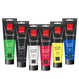 Isomars Canvaa Acrylic Paint 100ml - Set of 6 Vibrant Pigmented & Fadeproof Colors - ARTIST SERIES - For Canvas Painting, Scrap Book, Paper Board, Wood & Terracotta - Isomars