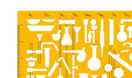 Isomars Chemistry Chemical Engineering Laboratory Lab Equipment Symbols Drawing Drafting Stencil Template - 212 x 148mm - Isomars