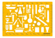 Isomars Chemistry Chemical Engineering Laboratory Lab Equipment Symbols Drawing Drafting Stencil Template - 212 x 148mm - Isomars