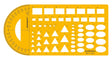 Isomars Combination Shapes and Symbols Drawing Drafting Template Stencil - 260 x 127mm - Isomars