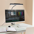 Isomars Computer Monitor Laptop Study Table Lamp with Clamp 12 Inch | Overhead USB LED Desk Light, Flexible Gooseneck, 3 Color Modes & 10 Brightness Levels for Desktop, Bedroom, Office & Reading - Isomars