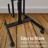 Isomars Computer Standing Desktop Workstation with Dual Monitor Mount Adjustable Height with Keyboard & Mouse Tray Space for CPU Holder, Sit Stand Table comes with Wheel for easy to move - Isomars