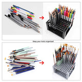 Isomars Creative Art Tools Holder 107 Compartments | Black Brush Holder Stand, Pencil & Sketch Pen Organizer | Desktop Organiser for Office, Art Supplies & Stationery (Without Tools) - Isomars