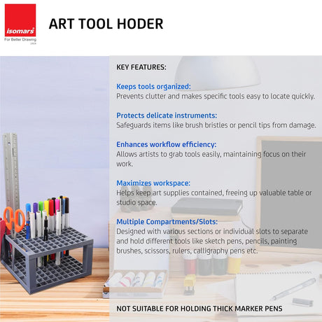 Isomars Creative Art Tools Holder | Desktop Art Supply Organiser (Without tools) - Isomars
