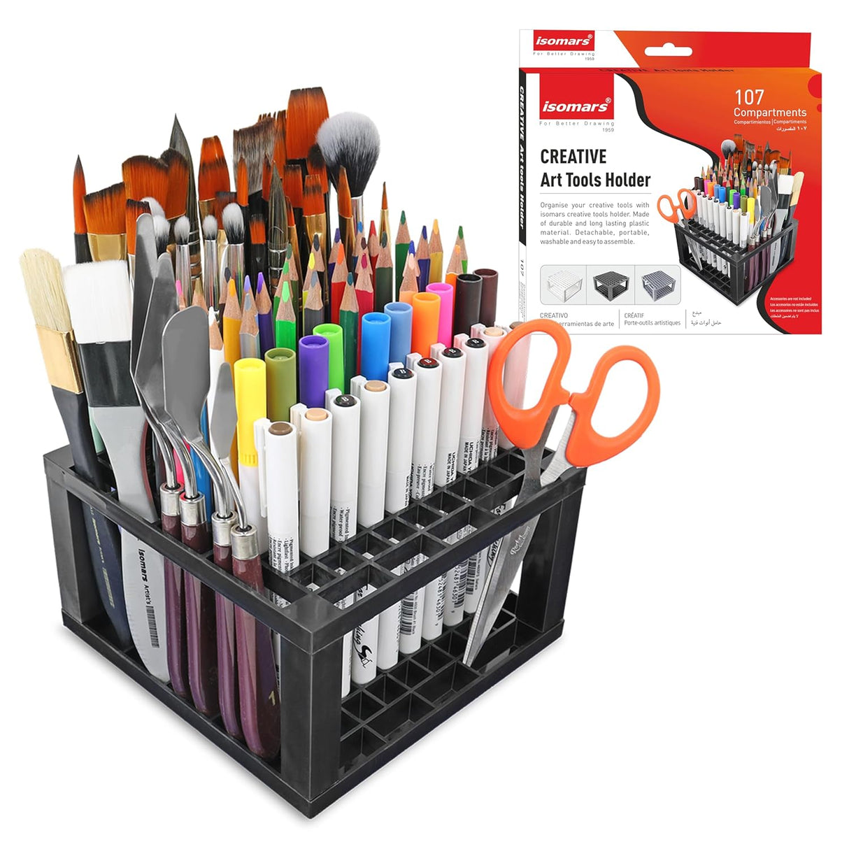 Isomars Creative Art Tools Holder | Desktop Art Supply Organiser (Without tools) - Isomars