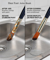 Isomars Deer Foot Paint Brush Set – Set of 7 Artist Brushes for Acrylic, Watercolor, Oil & Texture Effects – Ideal for Fur, Foliage, Stippling & Dry Brush Techniques - Isomars