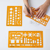 Isomars Designing Templates Combo Set of 8 | Engineering, Architecture & Interior Design Drafting Stencil Kit with General Purpose Template, Furniture, Electrical & Geometric Templates for Drawing & Drafting - Isomars