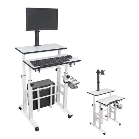 Isomars Desktop & Laptop Multipurpose Table and Adjustable Height & angles, Computer Workstation, Monitor Arm Pipe - Useful for Using Gadgets Like Desktop, Laptop Made In India (WHITE) - Isomars