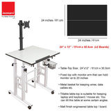 Isomars Desktop & Laptop Multipurpose Table and Adjustable Height & angles, Computer Workstation, Monitor Arm Pipe - Useful for Using Gadgets Like Desktop, Laptop Made In India (WHITE) - Isomars