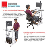 Isomars Desktop & Laptop Multipurpose Table and Adjustable Height & angles, Computer Workstation, Monitor Arm Pipe - Useful for Using Gadgets Like Desktop, Laptop Made In India (WHITE) - Isomars