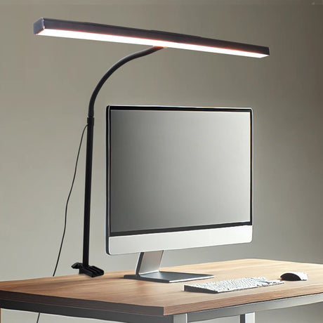 Isomars Desktop Table lamp, Overhead LED Desk Lamp Light, Table Holding clamp, Study, Computer lamp, 24" Light bar Flexible Gooseneck, 3 Color Mode, for Desktop, Bedroom, Office, Reading, etc - Isomars