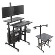 Isomars Desktop Table with dual Monitor Mount - Adjustable Height & Angles, Computer Workstation Useful for Gadgets Like Desktop, Laptop- Made in India (Black). - Isomars