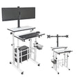 Isomars Desktop Table with dual Monitor Mount - Adjustable Height & Angles, Computer Workstation Useful for Gadgets Like Desktop, Laptop- Made in India (white). - Isomars