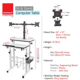 Isomars Desktop Table with dual Monitor Mount - Adjustable Height & Angles, Computer Workstation Useful for Gadgets Like Desktop, Laptop- Made in India (white). - Isomars