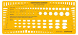 Isomars Diamond Weight Estimator with Multiple Cut Jewelry Design Drawing Drafting Template Stencil - 236 x 108mm - Isomars