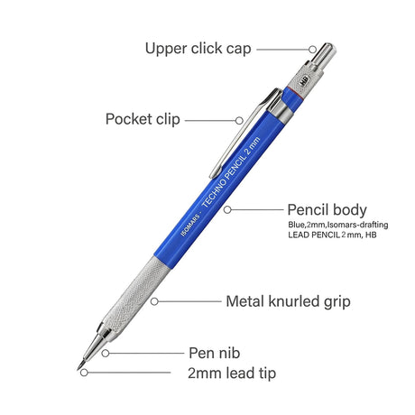 Isomars Drawing and Drafting Architect Kit Comes with Technical Board With Parallel Motion Ruler - A2 Size - 18.5" x 25" Includes Set Square, Mechanical Pencil, French Curve, Technical Compass - Isomars