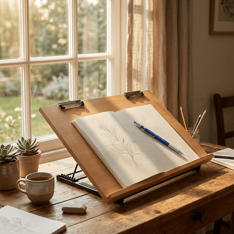 Isomars Drawing Board - Table Model Foldable Board with Clips - Drawing & Drafting Board - Isomars