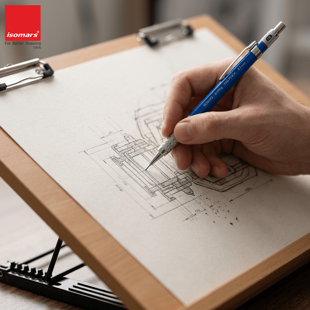 Isomars Drawing Board - Table Model Foldable Board with Clips - Drawing & Drafting Board - Isomars
