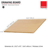 Isomars Drawing Both Side Laminated Beachwood-Textured Board - Full Imperial A1 (25.5x35 Inch) Size Board – for Artists, Architects, Engineers, Draftsmen Etc. - Isomars