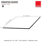 Isomars Drawing Both Side Laminated White Board - Full Imperial A3 (14x20 Inch) Size Board – for Artists, Architects, Engineers, Draftsmen Etc. (A3-White) - Isomars