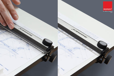 Isomars Drawing & Drafting Board Table Model with Parallel Motion Ruler | Professional Drafting & Technical Drawing Board - Isomars