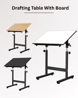 Isomars Drawing Drafting Board Table - Scholar Adjustable Height & Angle with White Laminated Plain Board 25.5"x35" - Isomars