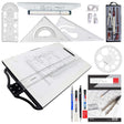 Isomars Drawing & Drafting Kit with 18.5" x 25" Drawing Board Drafting Board, Engineering Template, Pencil, Compass Set, T-Scale-24 Set Square Tracing Paper Pad-A4 Pro-Circle & Rolling Ruler - Isomars