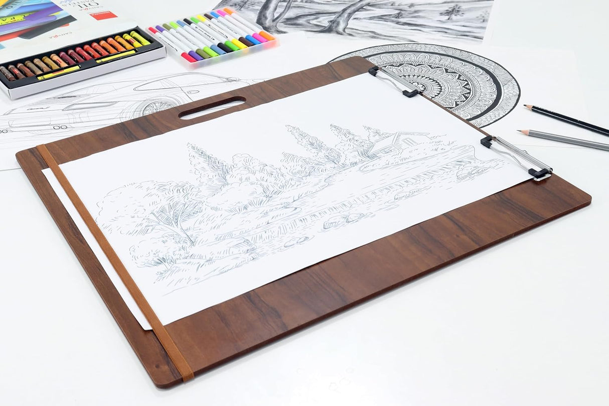 Isomars Drawing Sketch Board - 18" x 24" Portable for Artists, Students & Designers – Ideal for Drawing, Sketching, Drafting & Painting (18x24 Inch (Dark Brown)) - Isomars