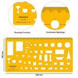 Isomars Electricity Template, 1:100 Scale Drawing Stencil, Orange - Isomars