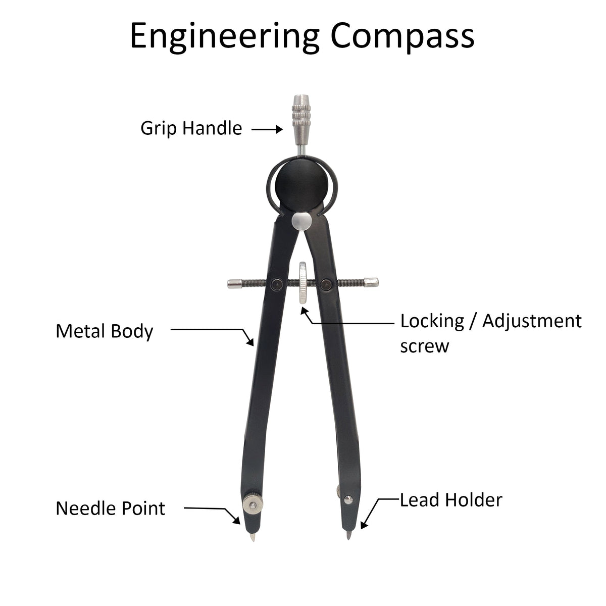 Isomars Engineering Compass with 2mm Lead & Sharpener - Isomars