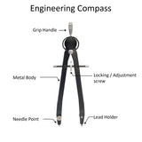 Isomars Engineering Compass with 2mm Lead & Sharpener - Isomars