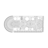 Isomars Engineering Template, Clear Plastic, 180° Protractor, Markings in cm/mm, for Engineering Students - Isomars