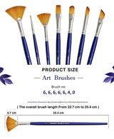 Isomars Estudio Artist Paint Brush Set of 7 | Long Handle Brushes - Isomars