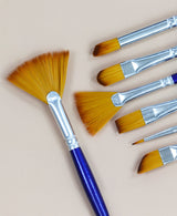 Isomars Estudio Artist Paint Brush Set of 7 | Long Handle Brushes - Isomars