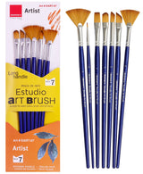 Isomars Estudio Artist Paint Brush Set of 7 | Long Handle Brushes - Isomars