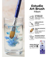 Isomars Estudio Filbert Paint Brush Set of 4 | Professional Synthetic Long Handle Filbert Artist Brushes for Blending, Soft Edges, Curved Strokes & Shading | Acrylic, Watercolor, Oil & Gouache Painting - Isomars
