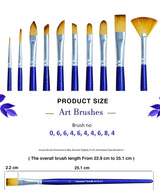 Isomars Estudio Professional Paint Brush Set of 10 for Acrylic & Oil - Isomars