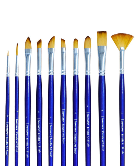 Isomars Estudio Professional Paint Brush Set of 10 for Acrylic & Oil - Isomars