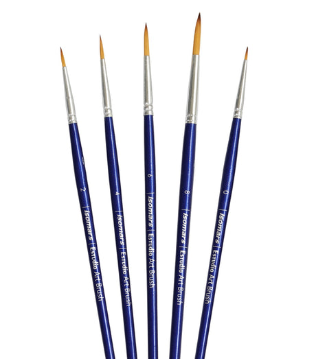 Isomars Estudio Round Paint Brush Set of 5 for Acrylic & Watercolor - Isomars