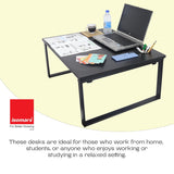ISOMARS Extra Big Floor Desk Laptop Study Table for Work from Home, Online Classes, Card Games and Kid's Activities (Black - Extra Large) - Isomars